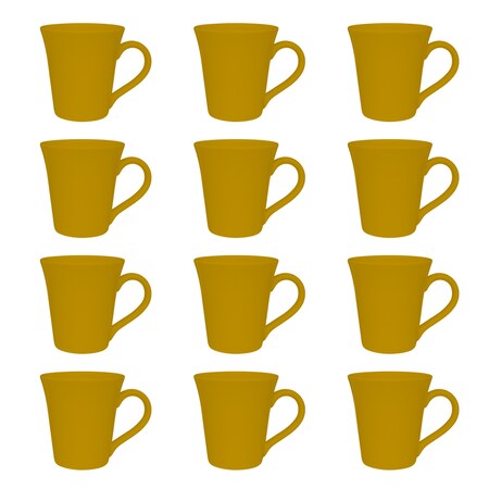 Manhattan Comfort Coup 12 Mugs (11.16 oz.) in Yellow 2-AM94-0490